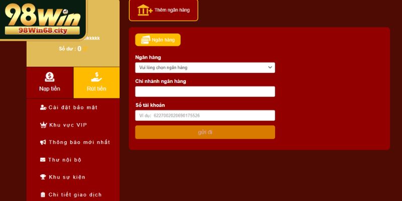 Điều kiện để rút tiền 98Win mượt mà và thành công